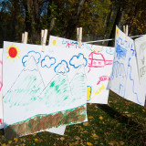 Kids Pictures on a Clothesline