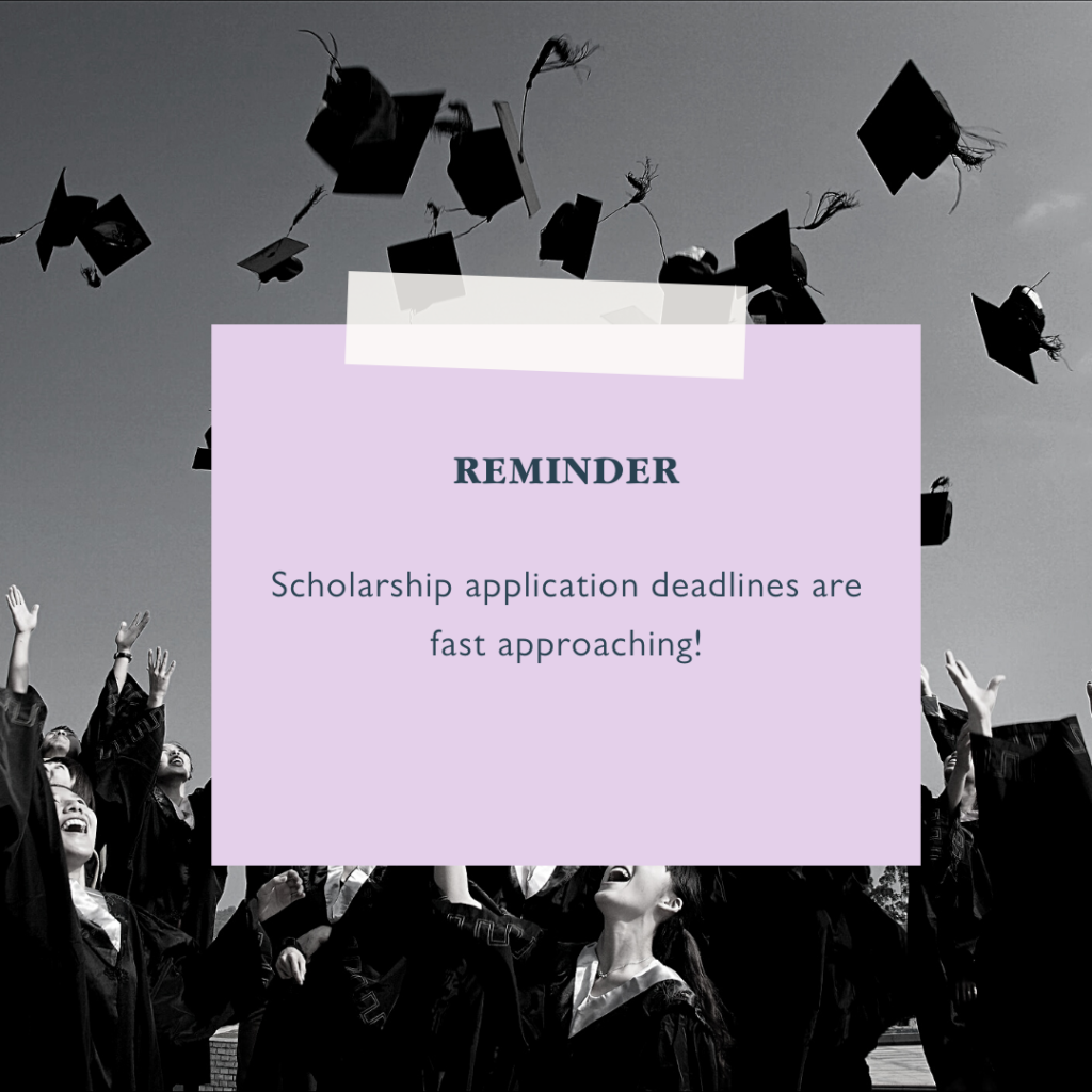 Reminder for students to get their bursary applications in